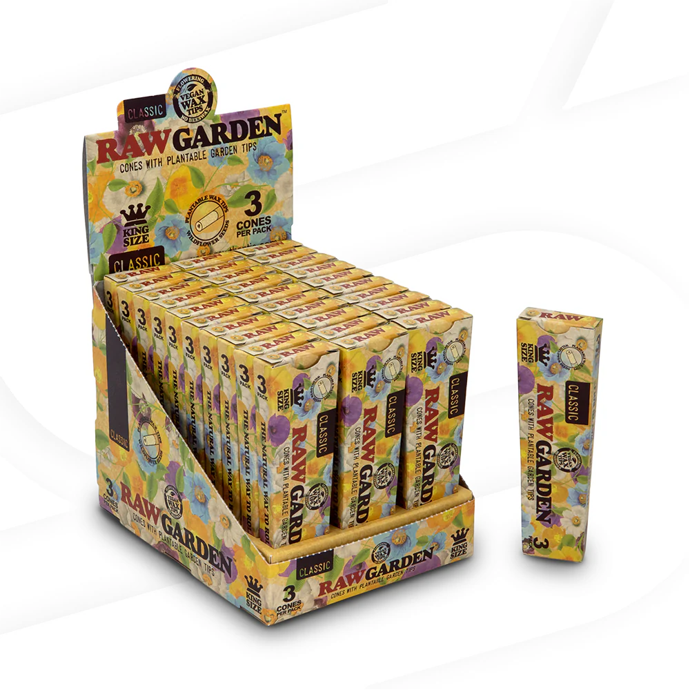 RAW Garden Cones | Classic King Size | 3 Cones | 30ct
