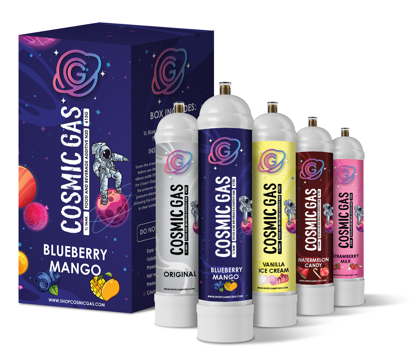 Cosmic Gas | Food & Beverage N20 Additive | 2.2L Tank | 2ct |