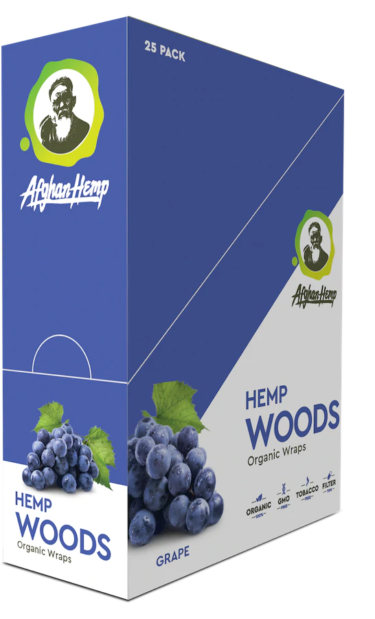 Afghan Hemp Blunt Wraps | Hemp Woods | 2pk | 25ct |