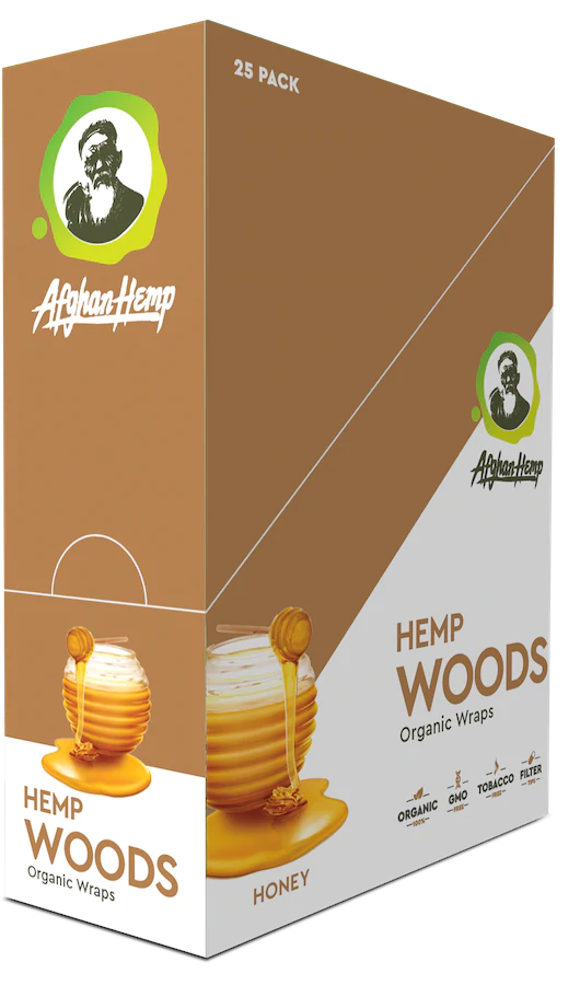 Afghan Hemp Blunt Wraps | Hemp Woods | 2pk | 25ct |