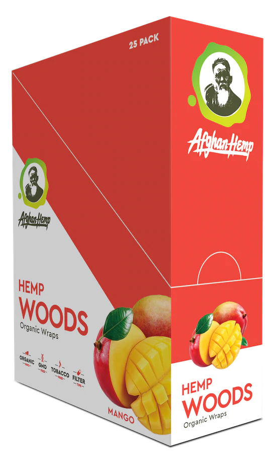 Afghan Hemp Blunt Wraps | Hemp Woods | 2pk | 25ct |