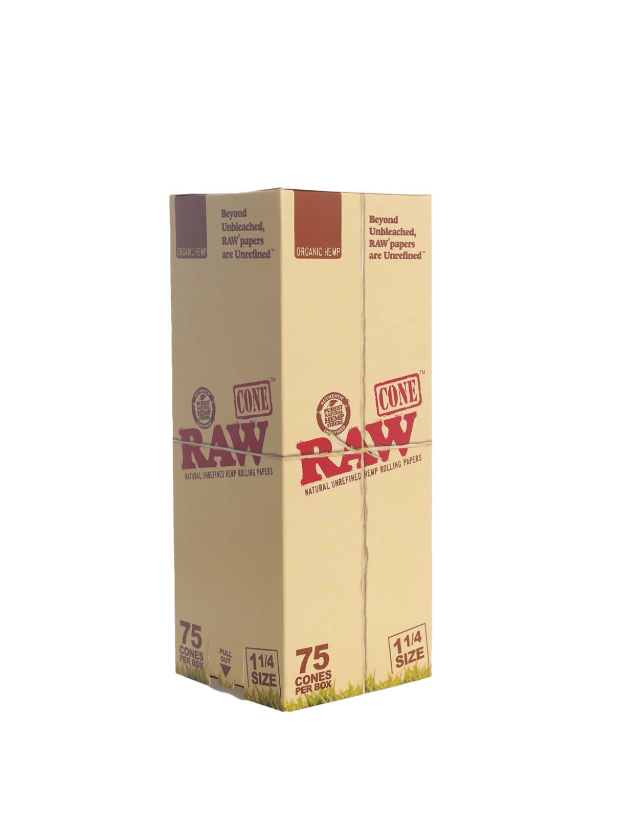RAW Organic Cones | 1-1/4" Size | 75 Cones Per Box