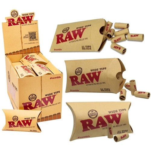 RAW Pre-Rolled Wide Tips | 21pk | 20ct