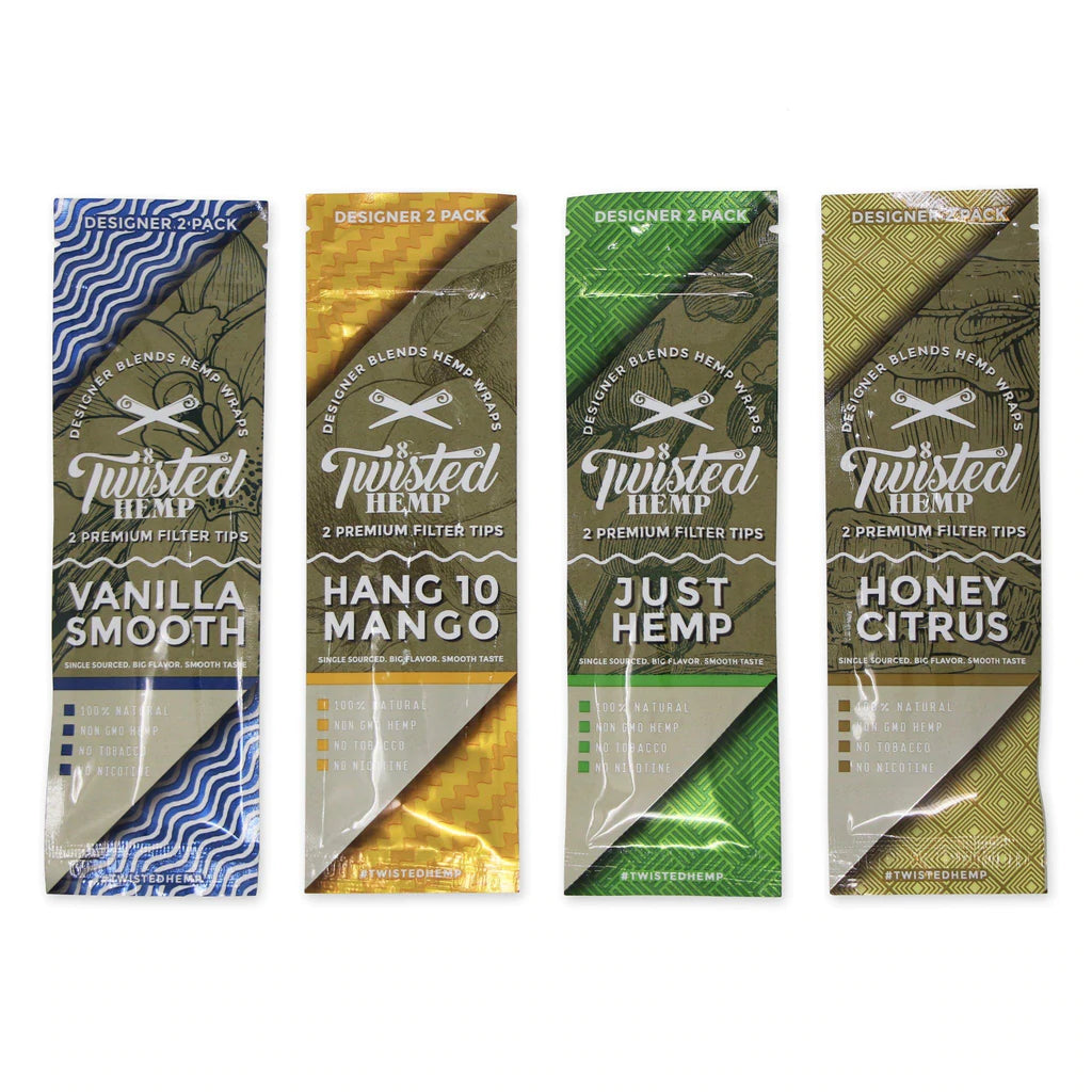 Designer Blends | Twisted Hemp Wraps | 2pk | 15ct | Assorted