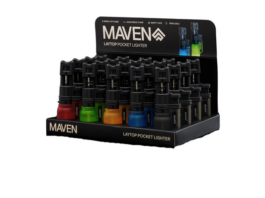 Maven Torch Lighters | Laytop Pocket Display | Item 98-173 | 20ct