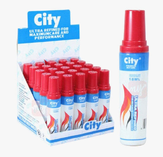 City | Butane Gas Refill Bottles | 18mL | 25ct