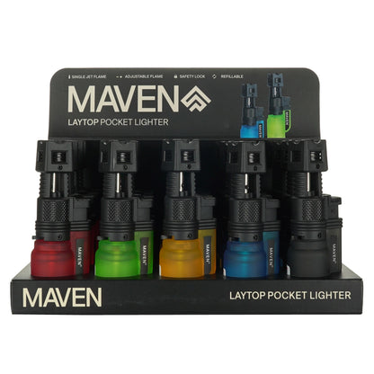 Maven Torch Lighters | Laytop Pocket Display | Item 98-173 | 20ct