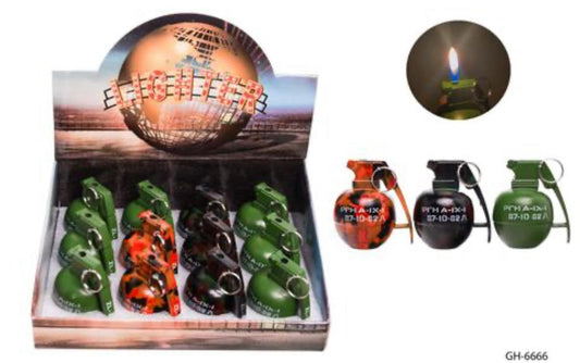 Grenade Torch Lighters w/ Sound | GH10817 | 12ct