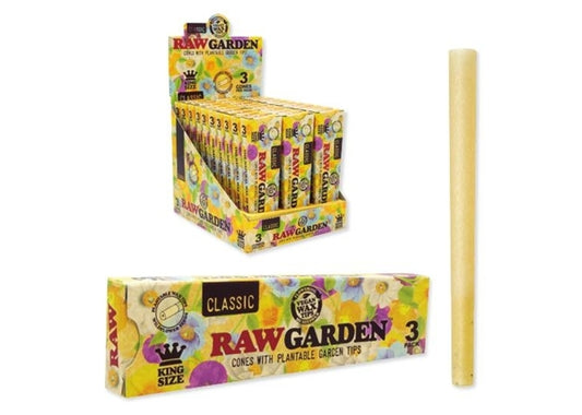 RAW Garden Cones | Classic King Size | 3 Cones | 30ct