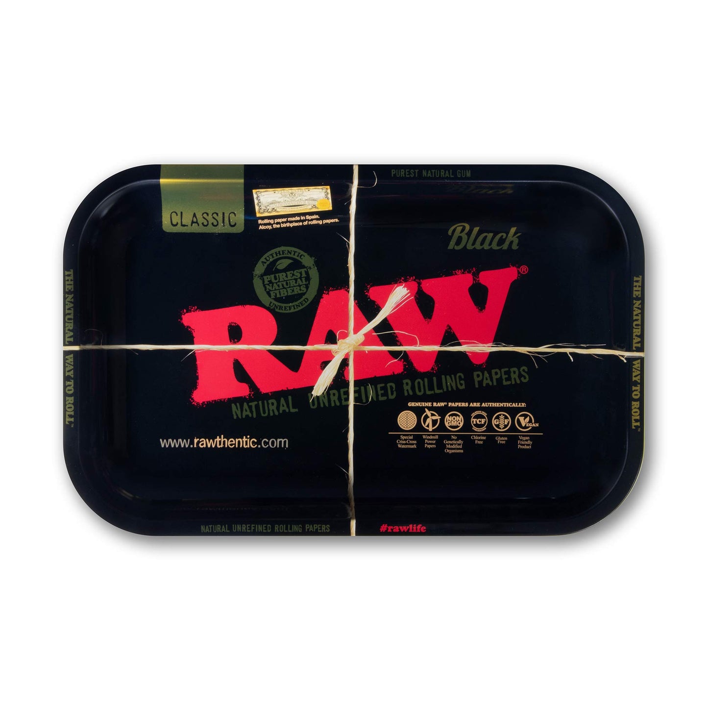 RAW Black Rolling Tray | Small | 10.8" x 6.8"