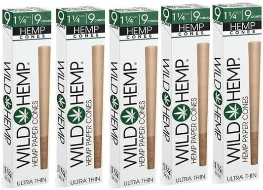 Wild Hemp Cones | Ultra Thin Unbleached | 1-1/4" | 9ct