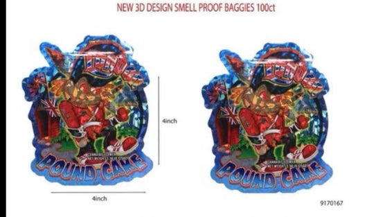 3D Smell-Proof Mylar Bags | 9170000 | 5x5.5 | 100ct