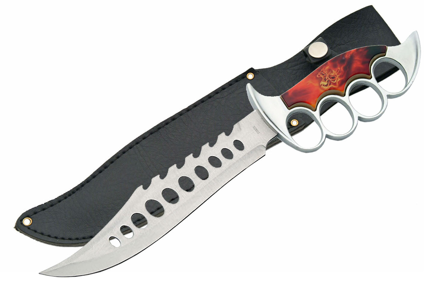 13.25" Flamed Skull Bowie Knife | 210996
