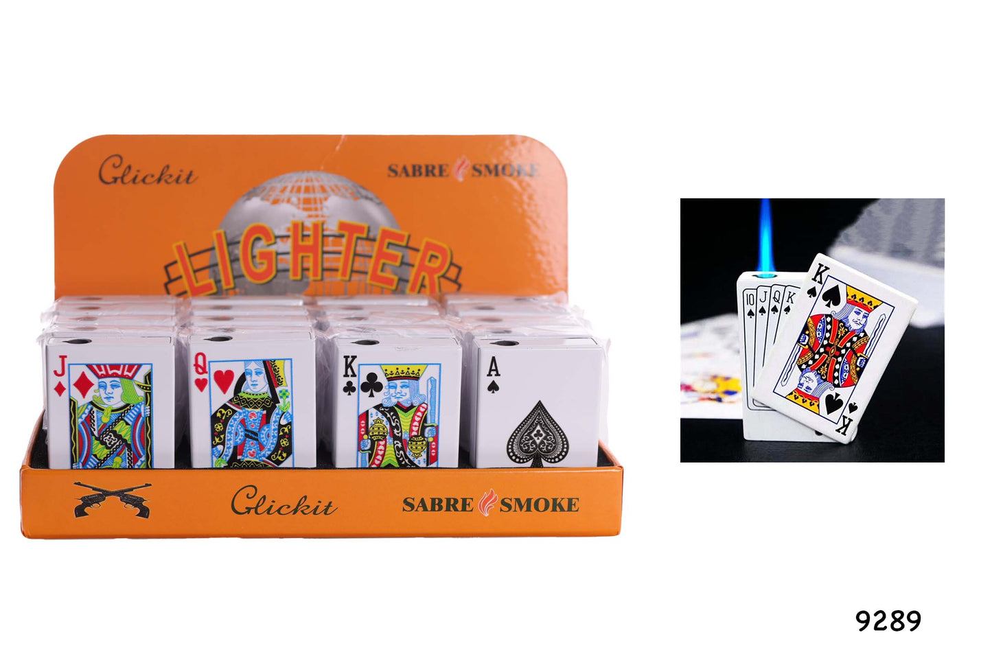 Windproof Torch Lighters | Poker Cards | 20ct | Item GH9289