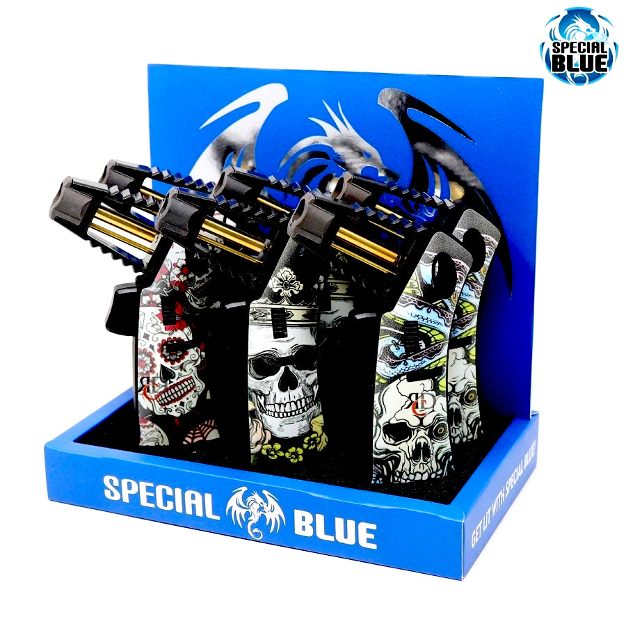 Special Blue Torch Lighters Skull Avengers 6ct Zeus Wholesale