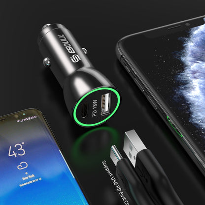 Fast Charging Car Charger | Type C & USB | 1ct |