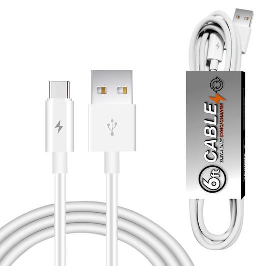 HQ Type C PVC Data Cable | 6 Feet | DC27A-6FTTYPECWH | 12ct
