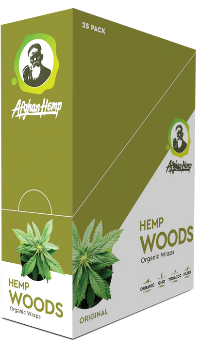 Afghan Hemp Blunt Wraps | Hemp Woods | 2pk | 25ct |