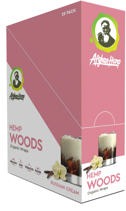 Afghan Hemp Blunt Wraps | Hemp Woods | 2pk | 25ct |