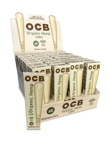 OCB Organic Hemp | 1-1/4" Size Cones | 6pk | 32ct
