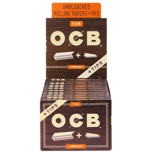 OCB Virgin | 1-1/4" Cigarette Papers + Tips | 24ct