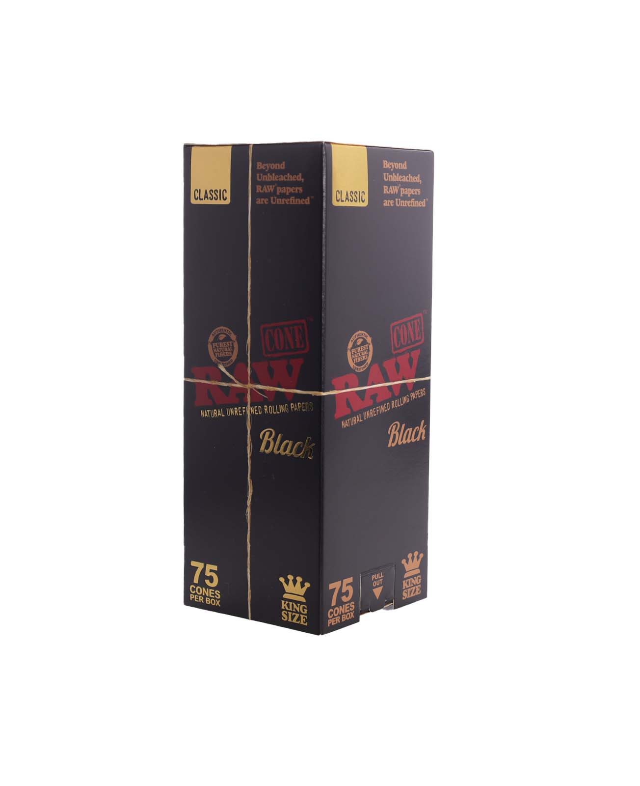 RAW Black Cones | King Size | 75 Cones Per Box