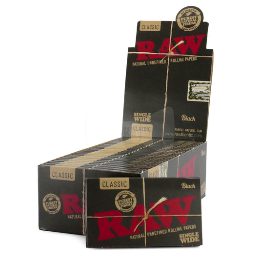 Raw Black Single Wide | 25 Booklets