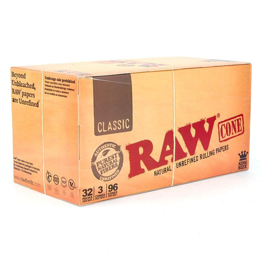 RAW Classic Cones | King Size | 3 Cones | 32ct