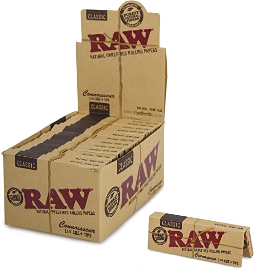 RAW Organic Hemp | 1-1/4" | Connoisseur w/ Tips | 24ct