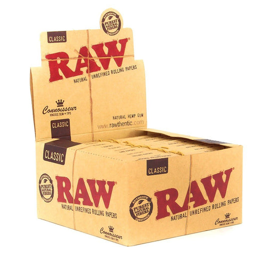 RAW Classic | Connoisseur | King Size Slim w/ Tips | 24ct