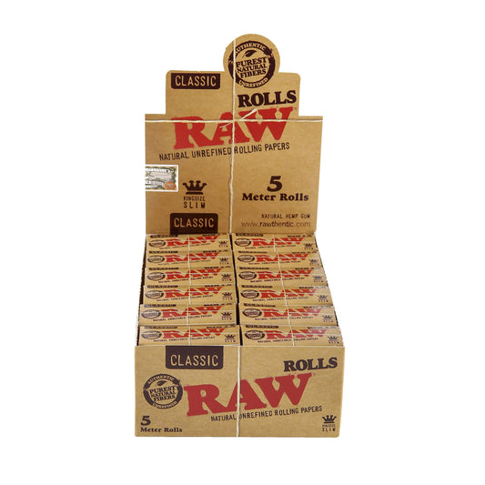 Raw Classic | 5 Meter Rolls | King Size Slim | 24ct