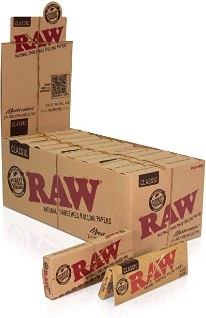 RAW Classic Masterpiece | 1-1/4" w/ Pre-rolled Tips | 24 Booklets