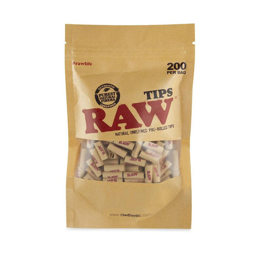 RAW Natural Pre-Rolled Tips | 200ct Bag