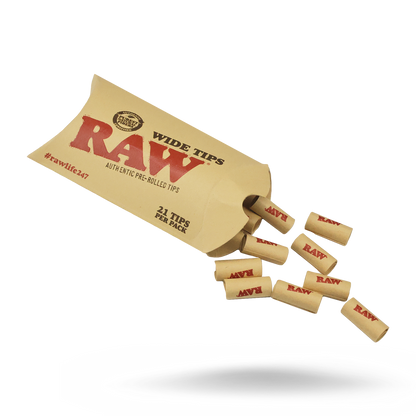 RAW Pre-Rolled Wide Tips | 21pk | 20ct