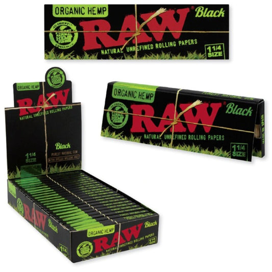 Raw Black Organic Hemp 1-1/4 | 24 Booklets | 50 Leaves