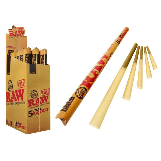 Raw Classic | 5 Stage Cones | RAWKET | 5pk | 15ct