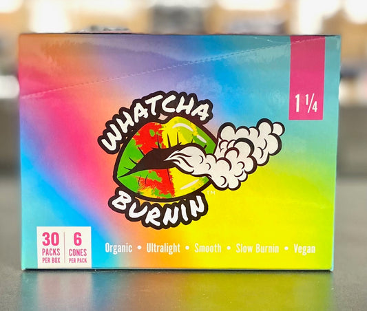 Whatcha Burnin | Original Blue Pre-Rolled Cones | 1-1/4" | 6pk | 30ct