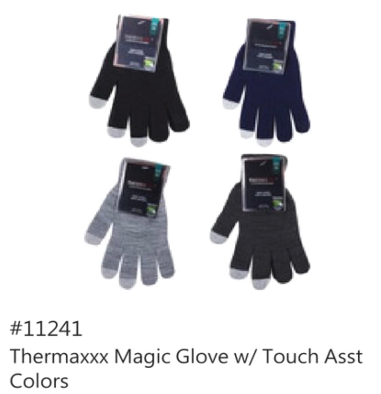 Thermaxxx Magic Glove w/ Touch | Assorted Colors | 12ct | Item 11241