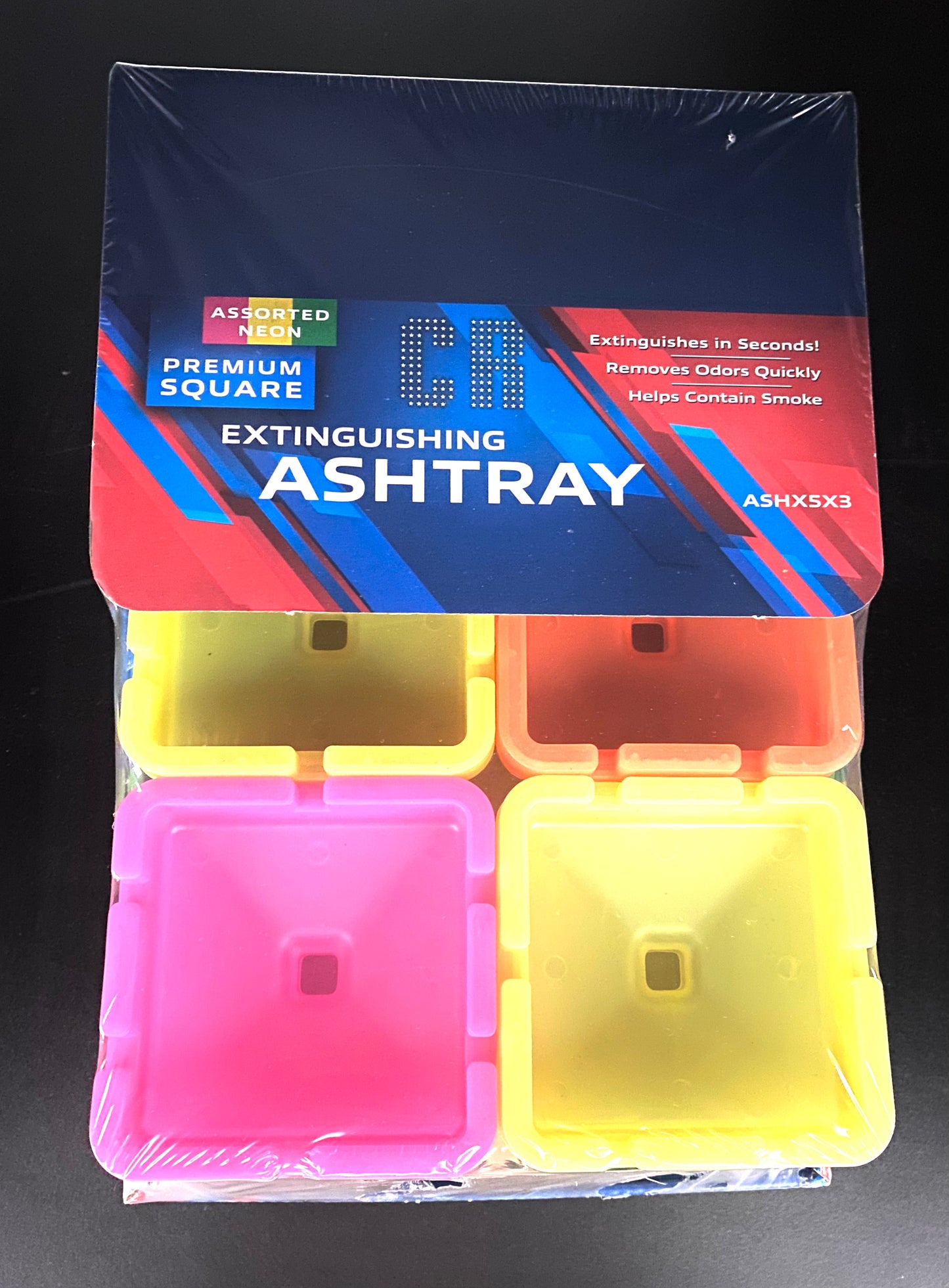 Premium Square Car Ashtrays | 6ct |  Assorted Colors