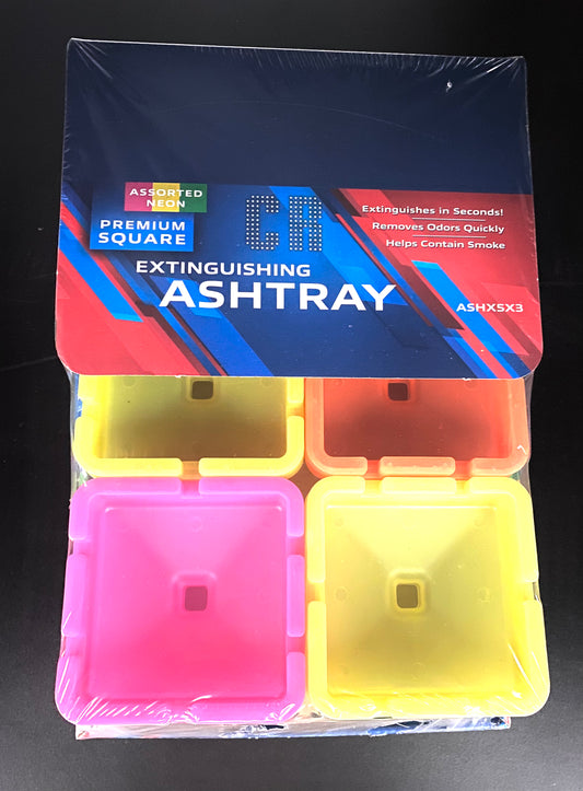 Premium Square Car Ashtrays | 6ct |  Assorted Colors