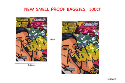 HQ Smell-proof Mylar Bags | 100ct | 3x5 | 9150050-52 | Assorted