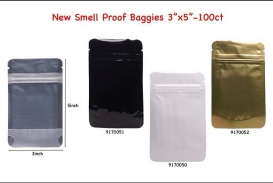 HQ Smell-proof Mylar Bags | 100ct | 4x6 | 9170053-55 | Assorted